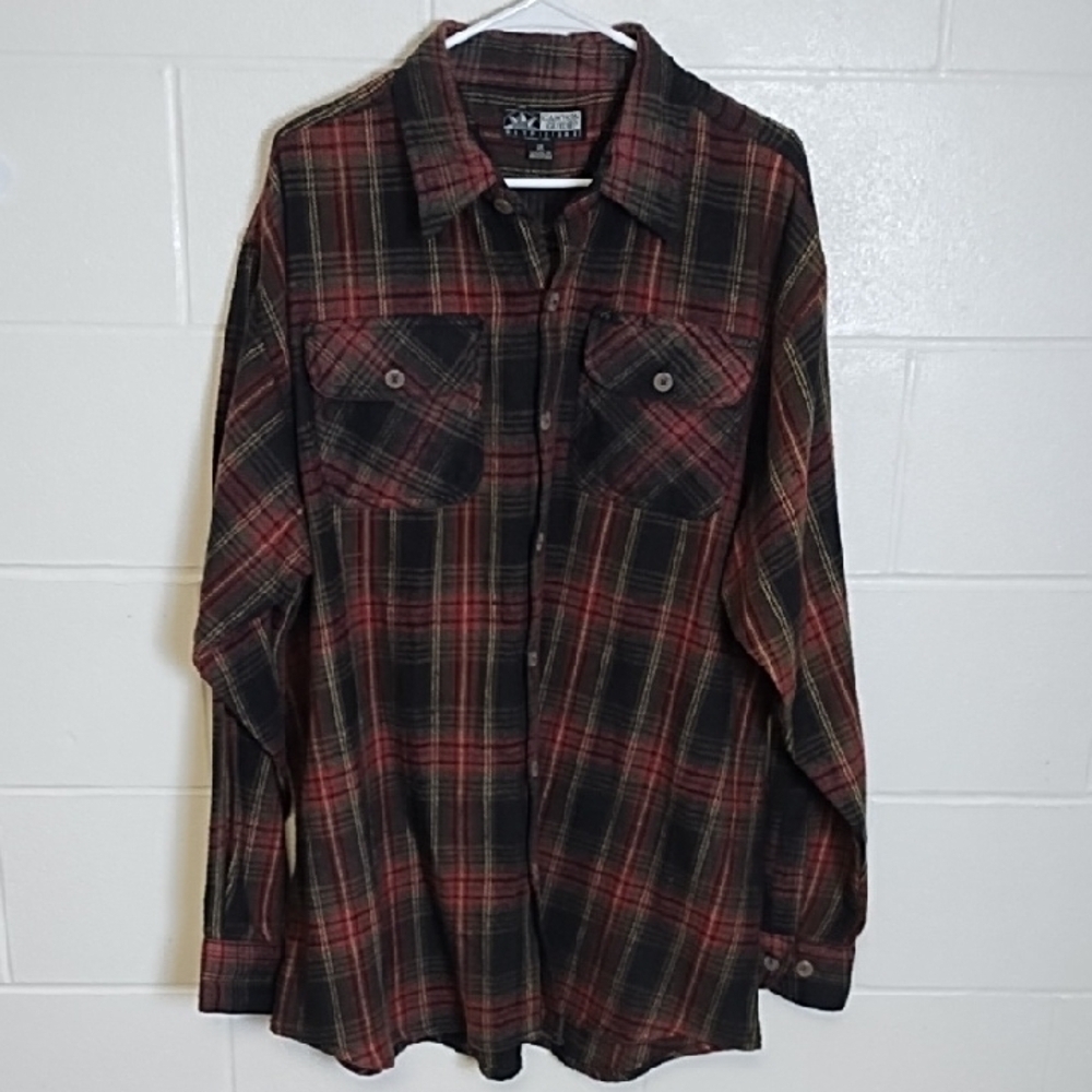 Plaid Thick Cotton Flannel Button Down Shirt Canyon Guide Outfitters